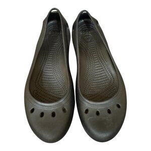 Crocs Kadee Black Ballet Flats Women's sz 10 WATERPROOF slip on  DRESSY / CASUAL